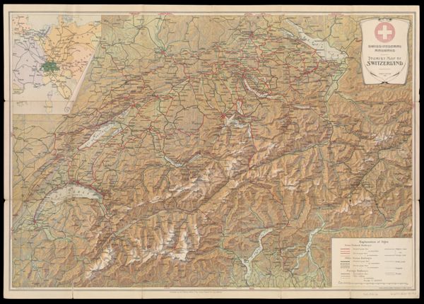 Swiss Federal Railways Tourist Map of Switzerland Geogr. Establishment Kümmerly & Frey.