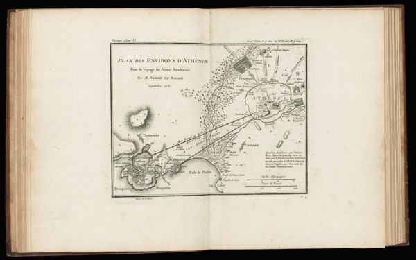 Plan des environs D'Athènes pour le voyage du Jeune Anacharsis.