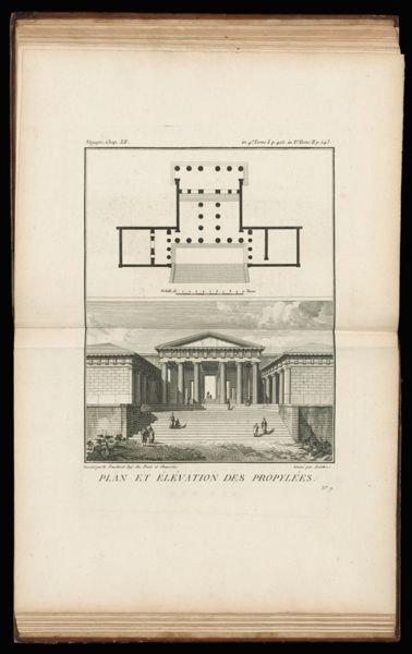 Plan et Élévation des propylées.