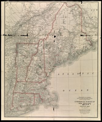 Commercial Survey of New England Railway Map