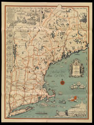 Map of New England / arranged from colonial maps of Bleau, Speed & others by Griswold Tyng ; engraved ... by the Southgate Press, Boston