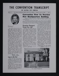 The Convention Transcript of Alpha Chi Omega, Vol. 17, No. 1, June 26, 1960