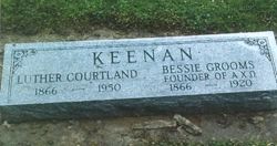 Bessie Grooms Keenan, Founder Burial Marker