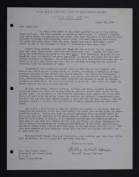 Polly Houser to Alpha Chis Letter, August 24, 1942