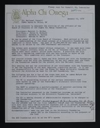 Karen Miley to National Council Letter, January 14, 1979