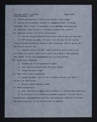 House Directors Workshop Outline, July 26, 1973