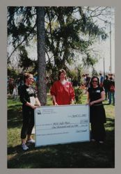 Beta Epsilon Chapter Members Presenting Check to MSU Safe Place Photograph, April 17, 2005