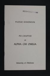 Psi Chapter Pledge Handbook, c. 1960