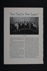 They 'Sing for Their Supper' Magazine Clipping, November 1939