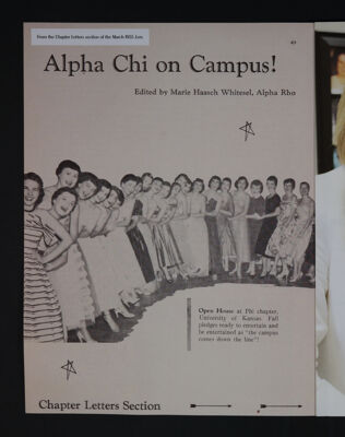 Alpha Chi on Campus! From the March 1955 Lyre