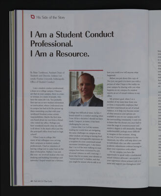 I Am a Student Conduct Professional. I Am a Resource., Fall 2015