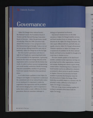 Governance, Fall 2015