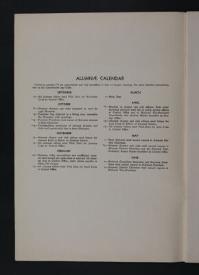 Alumnae Calendar, November 1948