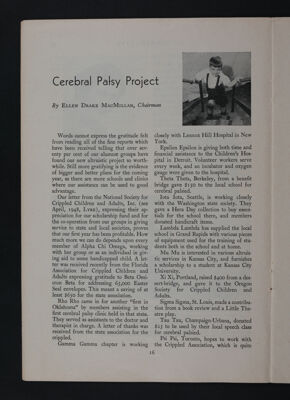 Cerebral Palsy Project, November 1948