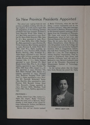 Six New Province Presidents Appointed, November 1948