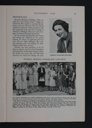 Phoenix, Arizona, Panhellenic Luncheon, November 1948