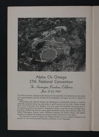 Alpha Chi Omega 27th National Convention, November 1948