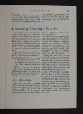 Nominating Committee for 1949, November 1948