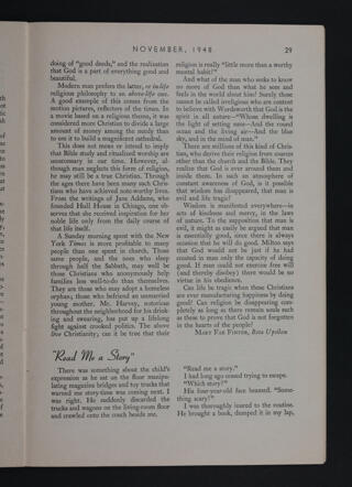 Eklekta Articles: "Read Me a Story", November 1948