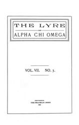 The Lyre of Alpha Chi Omega, Vol. 7, No. 3, November 1903