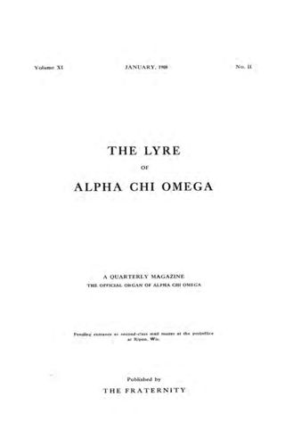 The Lyre of Alpha Chi Omega, Vol. 11, No. 2, January 1908