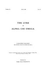 The Lyre of Alpha Chi Omega, Vol. 11, No. 4, July 1908