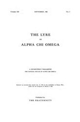 The Lyre of Alpha Chi Omega, Vol. 12, No. 1, November 1908