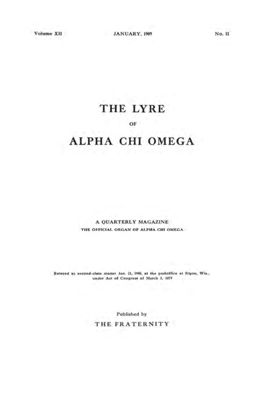 The Lyre of Alpha Chi Omega, Vol. 12, No. 2, January 1909