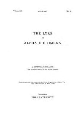 The Lyre of Alpha Chi Omega, Vol. 12, No. 3, April 1909