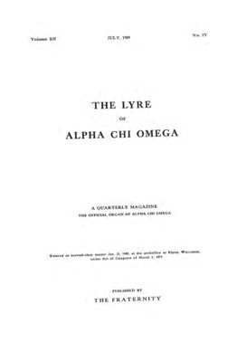 The Lyre of Alpha Chi Omega, Vol. 12, No. 4, July 1909