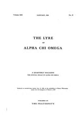 The Lyre of Alpha Chi Omega, Vol. 13, No. 2, January 1910