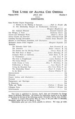 The Lyre of Alpha Chi Omega, Vol. 17, No. 4, July 1914