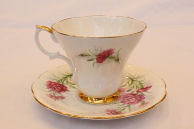 Carnation China Cup and Saucer