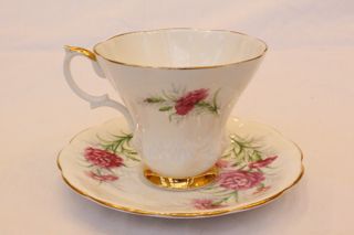 Carnation China Cup and Saucer