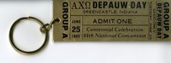 DePauw Day Keychain, Golden Ticket, 1985 National Convention