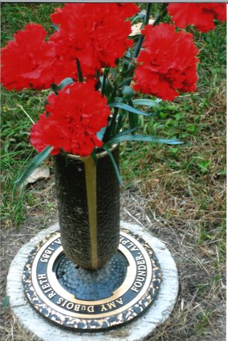 Amy Dubois Rieth, Founder Burial Marker