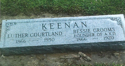 Bessie Grooms Keenan, Founder Burial Marker