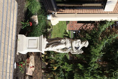 Statue of Hera and Chapter Bricks at 5635 Castle Creek Parkway Headquarters