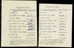 Rush Schedule from Beta Delta Chapter, 1958