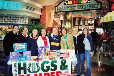 Gamma Rho (Texas Tech University) members, Hugs & Diapers event, 1998, photograph