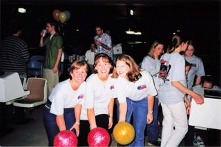 Iota Sigma (Southern Methodist University) Strike Against Domestic Violence bowlathon 1999, photograph