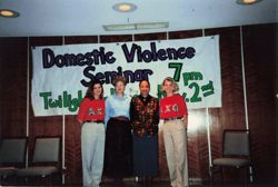 Epsilon Eta (Stephen F. Austin State University), domestic violence awareness seminar, photograph, 1994