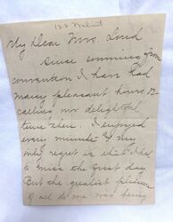 Letter from Founder Anna Allen Smith to National President Alta Allen Loud (Beta, Albion College), 1919