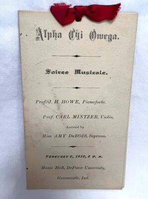 DePauw University Soiree Musicale Program, 1886