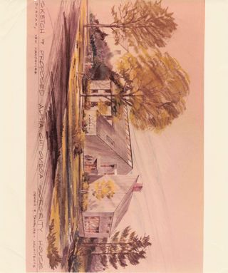 Alpha Tau (University of New Hampshire) house rendering, ca. 1970, photograph