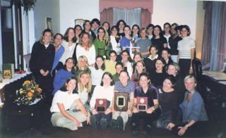 Delta Zeta chapter (Central Michigan University) members with awards, 1998, photograph