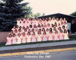 Members of the Zeta Omicron chapter (Vanderbilt University), Preference Day 1987, photograph