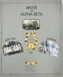 Alpha Beta (Purdue University) scrapbook page, ca. 1927