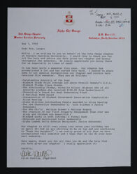 Alisa Waerlop to Mrs. Lange Letter, May 1, 1992