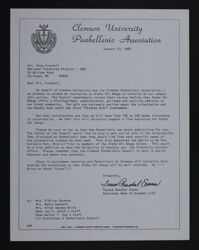 Teresa Evans to Mrs. Doug Crandall Letter, January 23, 1985